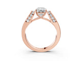 Rose gold Radiant Cut Cut Diamond Channel Set Solitaire Ring with Four-Prong Setting_6
