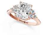 Rose gold Radiant Cut Cut Diamond Cluster Ring with Solitaire Band and Four-Prong Setting_16