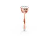 Rose gold Radiant Cut Cut Diamond Cluster Ring with Solitaire Band and Four-Prong Setting_17