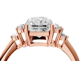 Rose gold Radiant Cut Cut Diamond Cluster Ring with Solitaire Band and Four-Prong Setting_19