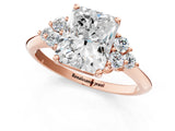 Rose gold Radiant Cut Cut Diamond Cluster Ring with Solitaire Band and Four-Prong Setting_4