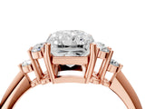 Rose gold Radiant Cut Cut Diamond Cluster Ring with Solitaire Band and Four-Prong Setting_7