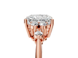 Rose gold Radiant Cut Cut Diamond Cluster Ring with Solitaire Band and Four-Prong Setting_8