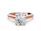 Rose gold Radiant Cut Cut Diamond Solitaire Engagement Ring with Tapered Plain Band and Four-Prong Setting_15