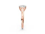 Rose gold Radiant Cut Cut Diamond Solitaire Engagement Ring with Tapered Plain Band and Four-Prong Setting_17
