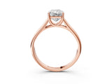 Rose gold Radiant Cut Cut Diamond Solitaire Engagement Ring with Tapered Plain Band and Four-Prong Setting_18