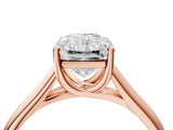 Rose gold Radiant Cut Cut Diamond Solitaire Engagement Ring with Tapered Plain Band and Four-Prong Setting_19