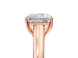 Rose gold Radiant Cut Cut Diamond Solitaire Engagement Ring with Tapered Plain Band and Four-Prong Setting_20