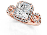 Rose gold Radiant Cut Cut Halo Diamond Infinity Band with Four-Prong Setting_10