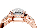 Rose gold Radiant Cut Cut Halo Diamond Infinity Band with Four-Prong Setting_13