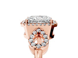 Rose gold Radiant Cut Cut Halo Diamond Infinity Band with Four-Prong Setting_14