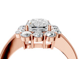 Rose gold Radiant Cut Cut Halo Diamond Pavé Engagement Ring with Milgrain Detailing_19