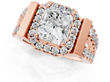Rose gold Radiant Cut Cut Halo Split Shank Prong Set Ring_16