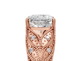 Rose gold Radiant Cut Cut Milgrain Pave Diamond Engagement Ring with Four-Prong Setting_32