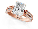 Rose gold Radiant Cut Cut Pave Split Shank Engagement Ring with Four-Prong Setting_16