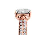 Rose gold Radiant Cut Cut Pave Split Shank Engagement Ring with Four-Prong Setting_20