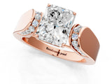 Rose gold Radiant Cut Diamond Channel Set Solitaire Ring with Four-Prong Setting_13