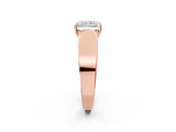 Rose gold Radiant Cut Diamond Channel Set Solitaire Ring with Four-Prong Setting_14