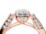 Rose gold Radiant Cut Diamond Channel Set Solitaire Ring with Four-Prong Setting_16