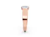 Rose gold Radiant Cut Diamond Channel Set Solitaire Ring with Four-Prong Setting_26