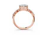 Rose gold Radiant Cut Diamond Cluster Pavé Band with Four-Prong Setting_6