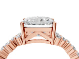 Rose gold Radiant Cut Diamond Cluster Pavé Band with Four-Prong Setting_7