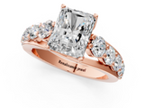 Rose gold Radiant Cut Diamond Engagement Ring with Pavé Band and Four-Prong Setting_16