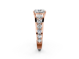 Rose gold Radiant Cut Diamond Engagement Ring with Pavé Band and Four-Prong Setting_17