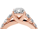 Rose gold Radiant Cut Diamond Engagement Ring with Pavé Band and Four-Prong Setting_19