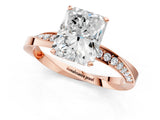 Rose gold Radiant Cut Diamond Engagement Ring with Side Stone Accents and Four-Prong Setting_14