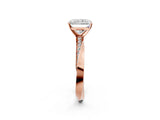 Rose gold Radiant Cut Diamond Engagement Ring with Side Stone Accents and Four-Prong Setting_15