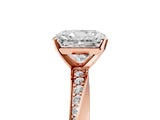 Rose gold Radiant Cut Diamond Engagement Ring with Side Stone Accents and Four-Prong Setting_18