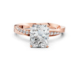 Rose gold Radiant Cut Diamond Engagement Ring with Side Stone Accents and Four-Prong Setting_32