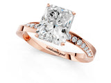 Rose gold Radiant Cut Diamond Engagement Ring with Side Stone Accents and Four-Prong Setting_33