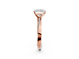 Rose gold Radiant Cut Diamond Engagement Ring with Side Stone Accents and Four-Prong Setting_34