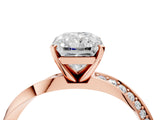 Rose gold Radiant Cut Diamond Engagement Ring with Side Stone Accents and Four-Prong Setting_36