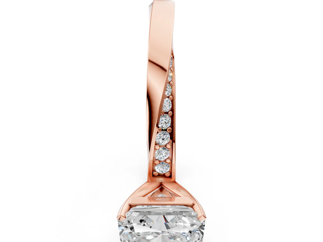 Rose gold Radiant Cut Diamond Engagement Ring with Side Stone Accents and Four-Prong Setting_85