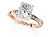 Rose gold Radiant Cut Diamond Engagement Ring with Side Stone Accents and Four-Prong Setting_86