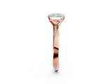 Rose gold Radiant Cut Diamond Engagement Ring with Side Stone Accents and Four-Prong Setting_87