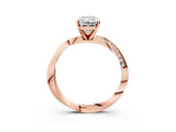 Rose gold Radiant Cut Diamond Engagement Ring with Side Stone Accents and Four-Prong Setting_88