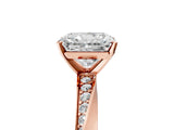 Rose gold Radiant Cut Diamond Engagement Ring with Side Stone Accents and Four-Prong Setting_90