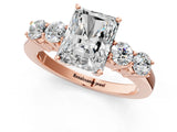 Rose gold Radiant Cut Diamond Five-Stone Prong Set White Gold Ring_53