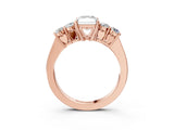 Rose gold Radiant Cut Diamond Five-Stone Prong Set White Gold Ring_55