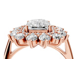 Rose gold Radiant Cut Diamond Floral Double Halo Engagement Ring with Prong Setting_32