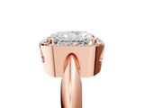 Rose gold Radiant Cut Diamond Halo Engagement Ring with Split Shank and Four-Prong Setting_100