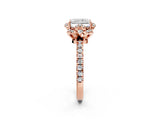 Rose gold Radiant Cut Diamond Halo Pave Band with Four-Prong Setting_5