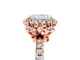 Rose gold Radiant Cut Diamond Halo Pave Band with Four-Prong Setting_8