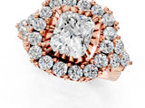 Rose gold Radiant Cut Diamond Halo Ring with Pavé Band and Four-Prong Setting_42