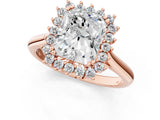 Rose gold Radiant Cut Diamond Halo Ring with Solitaire Band and Prong Setting_71