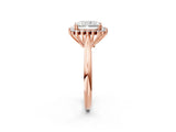 Rose gold Radiant Cut Diamond Halo Ring with Solitaire Band and Prong Setting_72